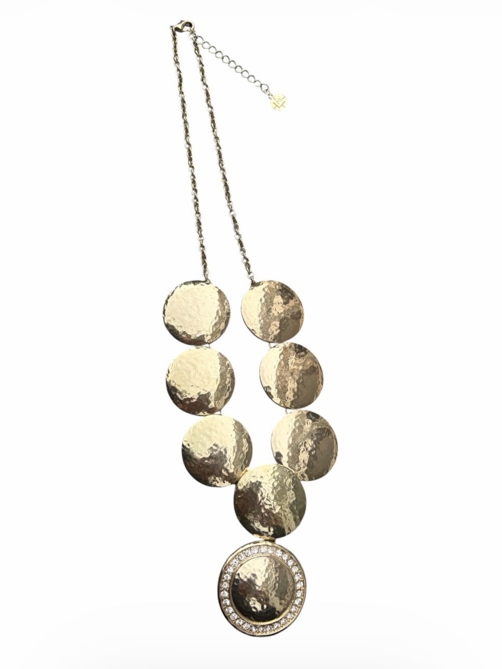 Hammered gold toned Statement Necklace